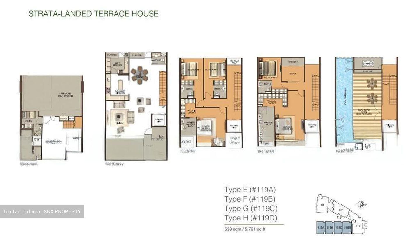 RESIDENCES AT EMERALD HILL (D9), Terrace #615304461